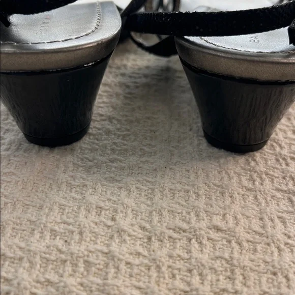 Bandolino glitter circles dressy sandal, with black patent wedge heel, classic - Picture 12 of 16